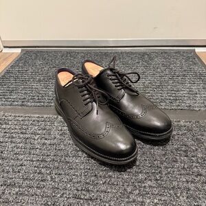Cole Haan - Black Leather Wingtip Grand Zero Derbies